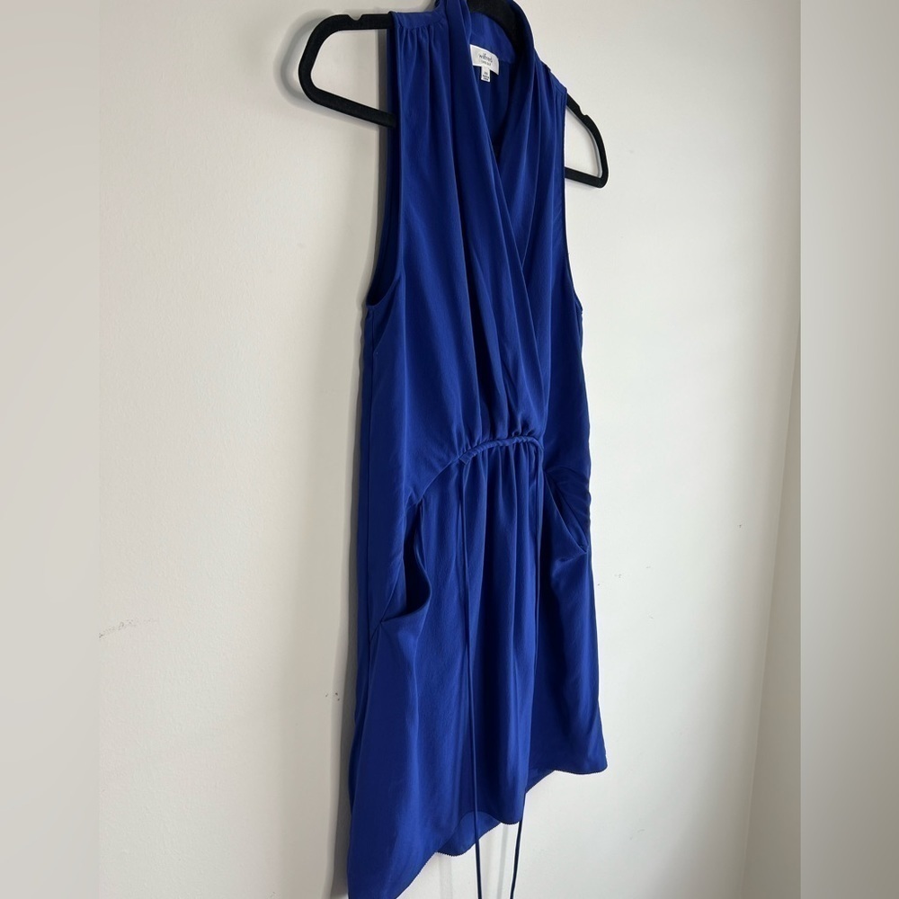Aritzia Wilfred Royal Blue Silk Shirt Dress Size XXS - Picture 4 of 7